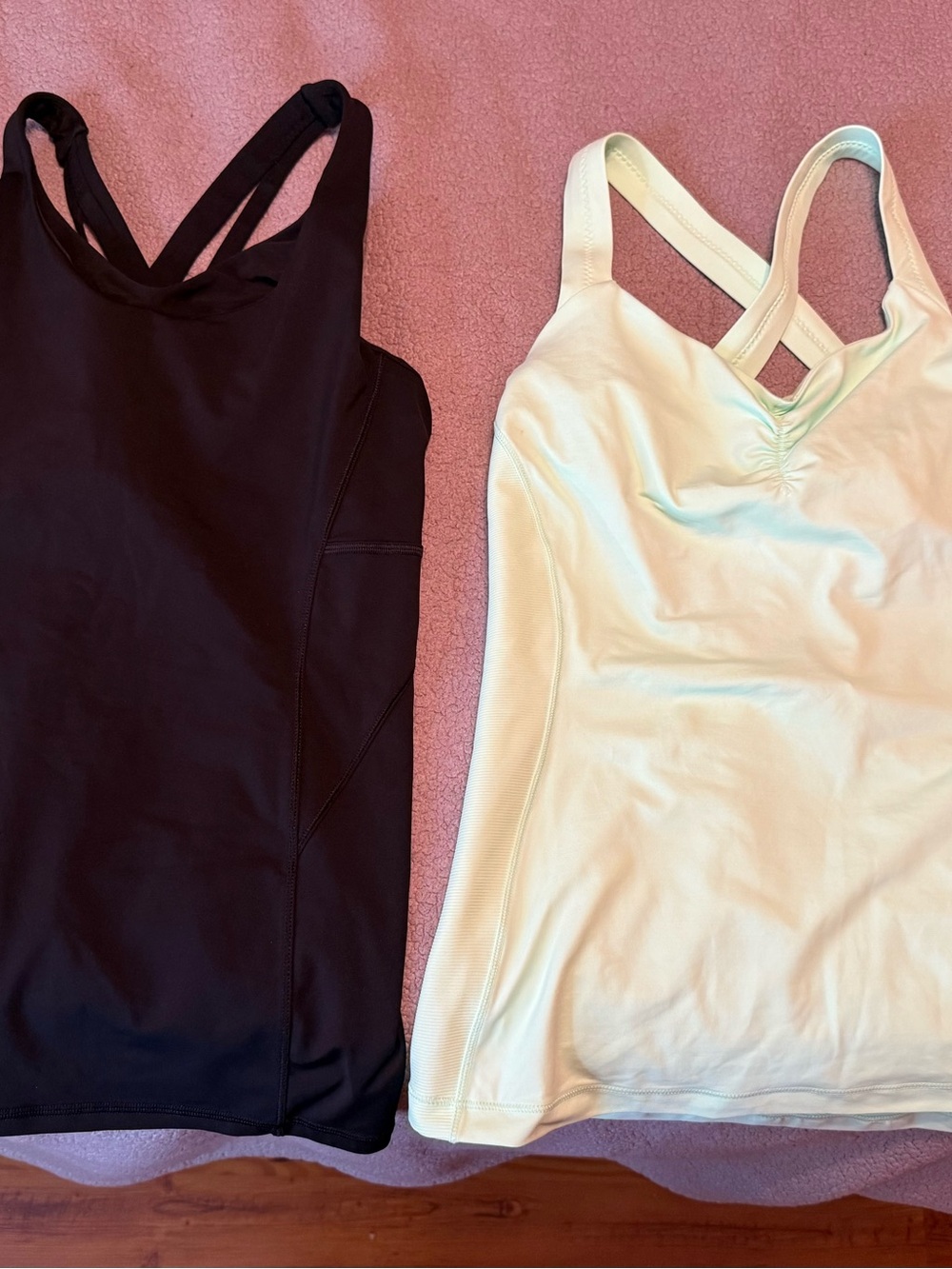 lululemon athletica Dual Crossback Tank Tops - Black & Cream